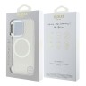 Guess для iPhone 16 Pro чехол PC/TPU Metal outline Hard Transparent/Silver (MagSafe)