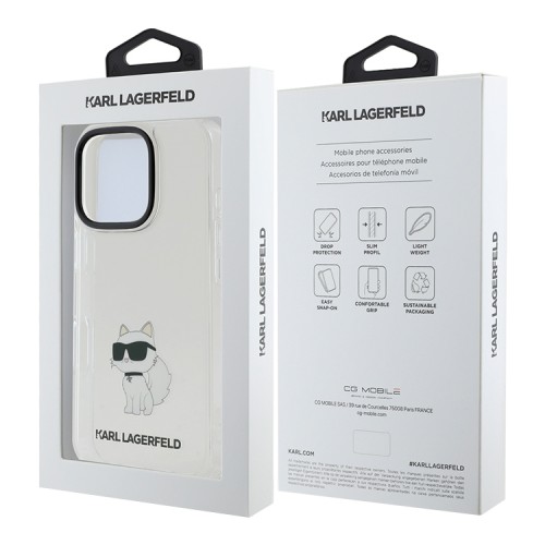 Karl Lagerfeld для iPhone 16 Pro Max чехол PC/TPU NFT Choupette body прозрачный