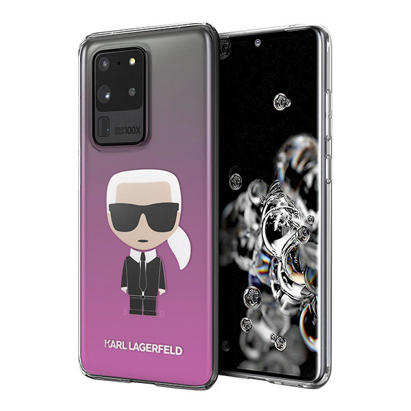 Чехол Karl Lagerfeld Iconic Karl Hard Gradient для Galaxy S20 Ultra, розовый