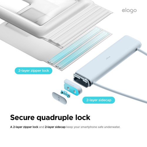 Elago для смартфонов чехол водонепроницаемый Waterproof Phone Pouch Light Blue