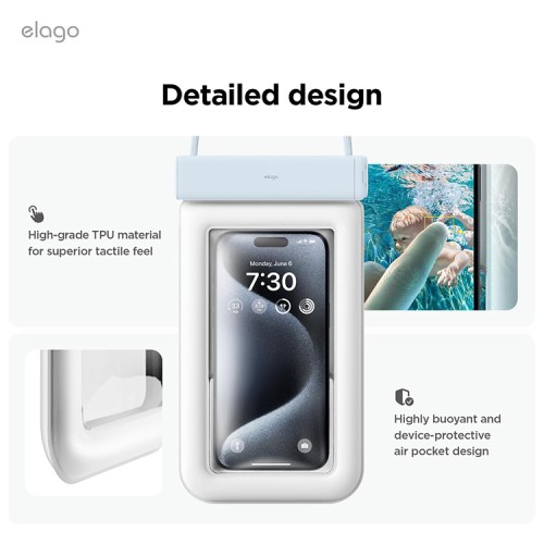 Elago для смартфонов чехол водонепроницаемый Waterproof Phone Pouch Light Blue