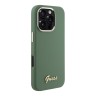 Guess для iPhone 16 Pro чехол Liquid silicone Gold metal logo & Camera frame Hard Khaki