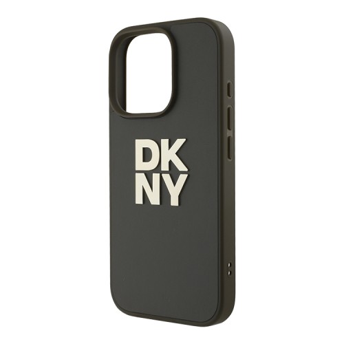 DKNY для iPhone 16 Pro чехол PU Stack metal logo Hard + Hand strap Green