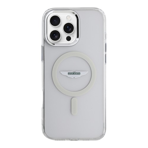 Aston Martin для iPhone 16 Pro чехол PC/TPU Frosted Effect Metal Cam Hard Transparent (MagSafe)