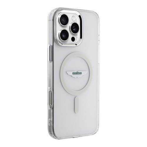 Aston Martin для iPhone 16 Pro чехол PC/TPU Frosted Effect Metal Cam Hard Transparent (MagSafe)