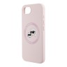 Karl Lagerfeld для iPhone 16e чехол Liquid Silicone NFT Karl & Choupette Heads Hard Pink (MagSafe)