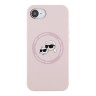 Karl Lagerfeld для iPhone 16e чехол Liquid Silicone NFT Karl & Choupette Heads Hard Pink (MagSafe)