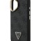Guess для iPhone 16 чехол PU 4G Triangle metal logo and Camera Stand Hard Black (MagSafe)