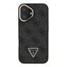Guess для iPhone 16 чехол PU 4G Triangle metal logo and Camera Stand Hard Black (MagSafe)