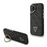 Guess для iPhone 16 чехол PU 4G Triangle metal logo and Camera Stand Hard Black (MagSafe)