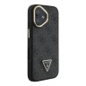 Guess для iPhone 16 чехол PU 4G Triangle metal logo and Camera Stand Hard Black (MagSafe)