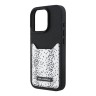 Karl Lagerfeld для iPhone 16 Pro Max чехол Cardslot PU Grained leather Leopard pocket Hard Black
