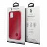 Чехол U.S. Polo Assn. Liquid Silicone Vertical Logo Hard для iPhone 11, красный
