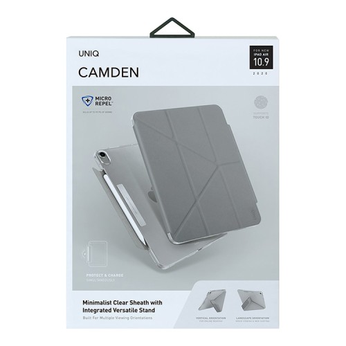 Чехол Uniq Camden Anti-microbial для iPad Air 10.9 (2022/20) с отсеком для стилуса, серый
