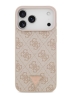 Guess для iPhone 17 Pro Max чехол PU 4G Triangle Diamond metal logo Hard Pink (MagSafe)
