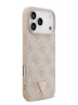 Guess для iPhone 17 Pro Max чехол PU 4G Triangle Diamond metal logo Hard Pink (MagSafe)