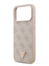 Guess для iPhone 17 Pro Max чехол PU 4G Triangle Diamond metal logo Hard Pink (MagSafe)