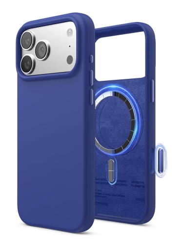 Elago для iPhone 17 Pro чехол Magnetic Silicone Cobalt Blue (MagSafe)