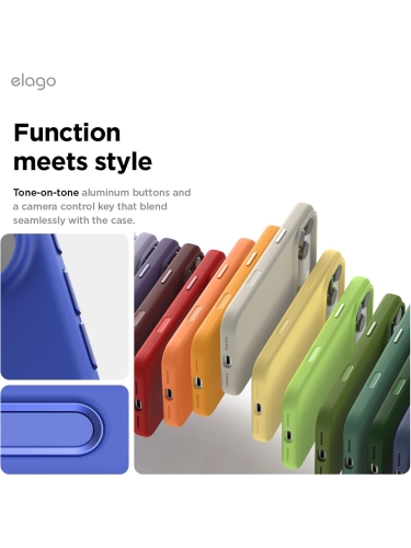 Elago для iPhone 17 Pro чехол Magnetic Silicone Cobalt Blue (MagSafe)