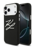 Karl Lagerfeld для iPhone 17 Pro чехол Liquid Silicone Initials Metal Logo & Camera Hard Black