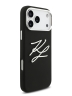 Karl Lagerfeld для iPhone 17 Pro чехол Liquid Silicone Initials Metal Logo & Camera Hard Black