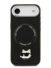 Karl Lagerfeld для iPhone Air чехол PU NFT Choupette head Metal pin & Camera Hard Black (MagSafe)