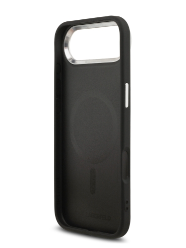 Karl Lagerfeld для iPhone Air чехол PU NFT Choupette head Metal pin & Camera Hard Black (MagSafe)