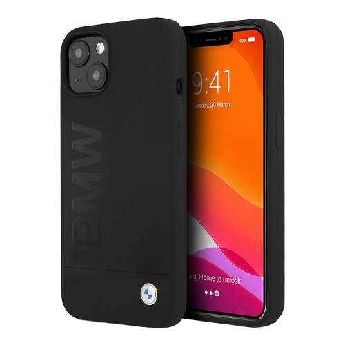 Чехол BMW Signature Liquid Silicone Laser logo для iPhone 13, черный