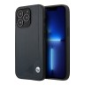 Кожаный чехол BMW Signature Seat Debossed Hard для iPhone 13 Pro Max, синий