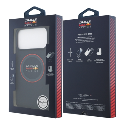 Red Bull для iPhone 17 Pro чехол Liquid Silicone with Ring Hard Navy/Red (MagSafe)
