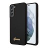 Чехол Guess Liquid Silicone Gold Metal logo для Galaxy S22 Plus, черный