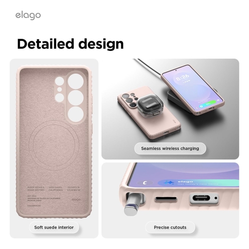 Elago для Galaxy S26 Ultra чехол Magnetic Ridge Silicone Lovely Pink (MagSafe)