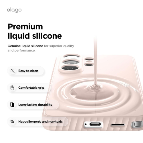 Elago для Galaxy S26 Ultra чехол Magnetic Ridge Silicone Lovely Pink (MagSafe)