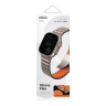 Uniq для Apple Watch 49/46/45/44 mm ремешок Strova Flex Steel Band Titanium Silver/Volt Orange