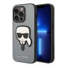 Чехол Lagerfeld PU Saffiano Karl head Patch Hard для iPhone 14 Pro Max, серебристый