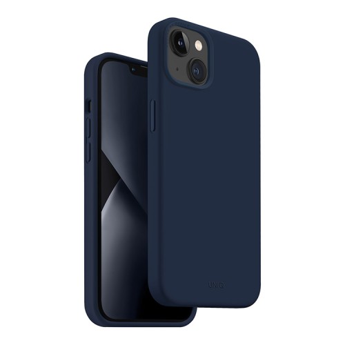 Силиконовый чехол Uniq LINO для iPhone 14, синий