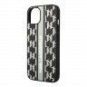 Чехол Lagerfeld PU Monogram w Vertical logo Hard для iPhone 14, серый
