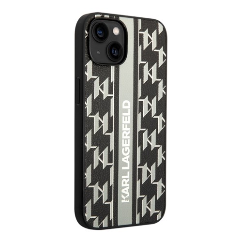 Чехол Lagerfeld PU Monogram w Vertical logo Hard для iPhone 14, серый
