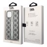 Чехол Lagerfeld PU Monogram w Vertical logo Hard для iPhone 14, серый