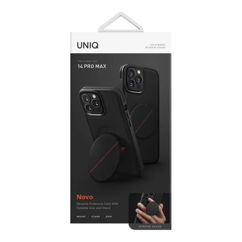 Чехол подставка Uniq NOVO with magnetic grip для iPhone 14 Pro Max, черный