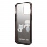 Чехол Lagerfeld Karl & Choupette Hard Gradient для iPhone 13 Pro, черная рамка