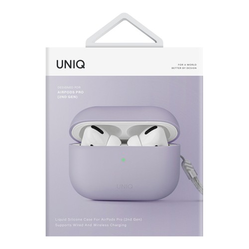 Чехол Uniq LINO Liquid silicone для AirPods Pro 2, фиолетовый