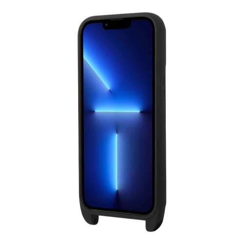 Чехол Mercedes Leather Stars Hard +Crossbody strap для iPhone 14 Pro, черный