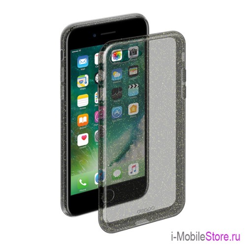 Чехол Deppa Chic для iPhone 7 Plus/8 Plus, черный (с блестками)