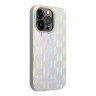 Чехол Lagerfeld Monogram Iridescent Hard для iPhone 14 Pro, серебристый