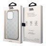Чехол Lagerfeld Monogram Iridescent Hard для iPhone 14 Pro, серебристый