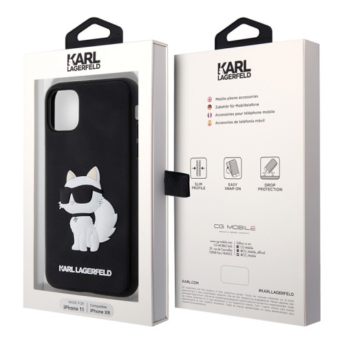 Karl Lagerfeld 3D Rubber NFT Choupette Hard чехол для iPhone 11/XR, черный