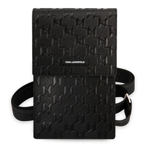 Karl Lagerfeld для смартфонов сумка Wallet Phone Bag PU Saffiano Monogram Black