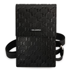 Karl Lagerfeld для смартфонов сумка Wallet Phone Bag PU Saffiano Monogram Black