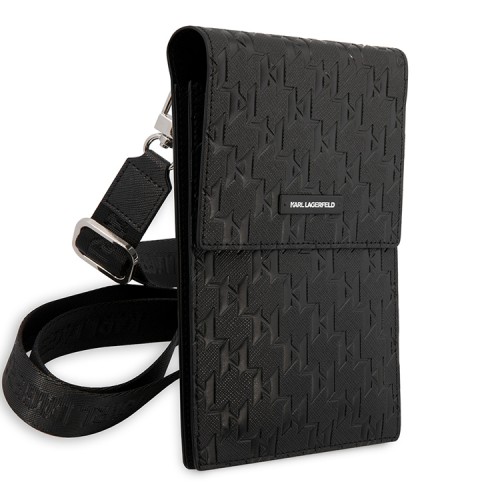 Karl Lagerfeld для смартфонов сумка Wallet Phone Bag PU Saffiano Monogram Black